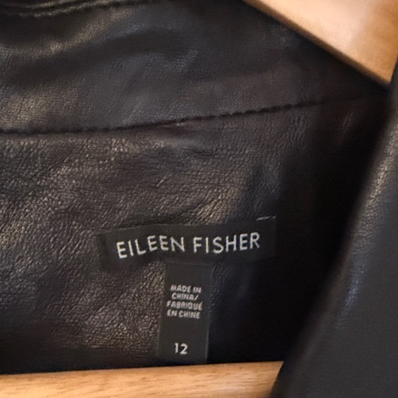 Eileen Fisher Black lamb Leather Jacket for Women - Picture 4 of 6